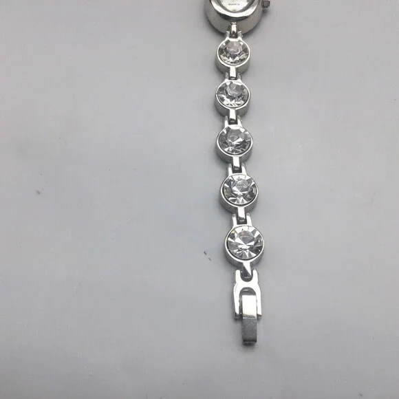 Cannes Womens Watch 17mm White MOP Silver Tone Crystal Bracelet New Battery 7" - Picture 11 of 15